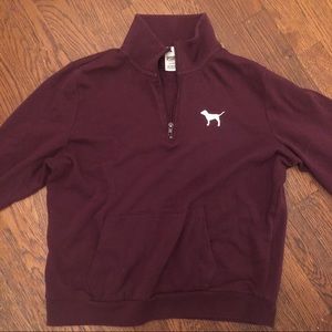 VS PINK Maroon/Purple Half Zip Sweatshirt